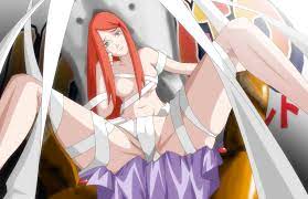 bondage breasts cameltoe convenient censoring from below highres  looking down milf naruto nude partially visible vulva red hair restrained  sitting spread legs stiky finkaz straight hair uzumaki kushina 