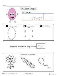 All About Oval Shapes In Color Shapes Preschool Shapes Worksheets Shape Worksheets For Preschool