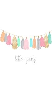 Party Tassels Garland White Pink Mint Gold Iphone Wallpaper Phone Background Lock Screen Gold Wallpaper Iphone Iphone Wallpaper Birthday Wallpaper