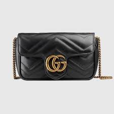 Gg marmont small matelassé shoulder bag review. Gg Marmont Matelasse Leather Super Mini Bag In Black Chevron Leather Gucci Ae
