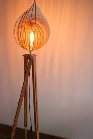 Tripod Stehlampe Dreibein Holz 60iger 70iger Holz Spirale Floor Lamp Wood Lamp Tripod Floor Lamps Wood Floor Lamp