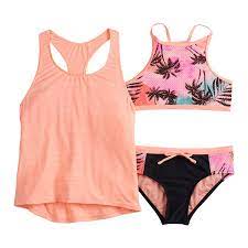 Girls 7 16 Zeroxposur Summer Storm Tank Top Bikini Top Bottoms Swimsuit Set Swimsuit Set Bikini Tops Bikinis