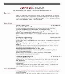 For consideration, please complete the full application & assessments on our internal site by clicking on the link below. Associate Financial Advisor Resume Example Company Name Brooklyn New York