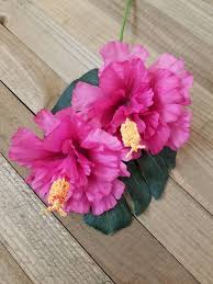 You can see other types of hibiscus flowers adorning the headdresses and leis at a traditional hawaiian luau. Pink Hibiscus Pink Hibiscus Silk Flowers Hibiscus Flowers Etsy