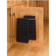 Kitchen Cabinet Door Mount Towel Holders Chrome Or White Wire By Rev A Shelf Kitchensource Com