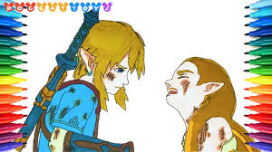 Although the details of her background can vary in depictions of zelda have varied over the years, but her most common character designs show her with blonde hair or brown hair, blue eyes or. How To Draw The Legend Of Zelda Breath Of The Wild 184 Drawing Coloring Pages Videos For Kids Youtube
