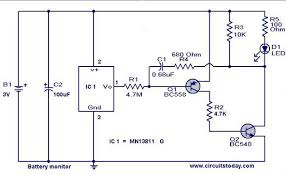 Battery level indicator indicates the status of the battery just by glowing led's. Battery Level Indicator Circuit