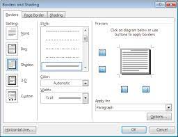Using Borders In Word 2007 And Above