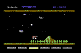 En este juego arcade de los 80, la nave espacial que controla el jugador se llama silver hawk. Nemesis Commodore Spain