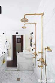 For those who want a modern update, browse contemporary brass bathroom faucets or dramatic black bathroom faucets. 18 Gorgeous Marble Bathrooms With Brass Gold Fixtures