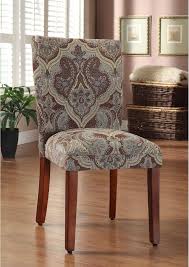 Paisley Dining Chairs Blue Brown Mahogany Wood Sturdy Seat 2 Set Furniture New Homepop Dining Ch Parsons Dining Chairs Dining Chairs Patterned Dining Chairs