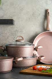 Emsan premium granit 7 parça tencere seti golden pink. Emsan Premium Granit Golden Pink Modelleri