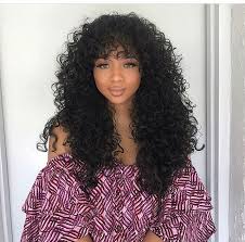 Long Curly Hair And Bangs Curly Hair Styles Naturally Natural Curls Hairstyles Natural Hair Styles