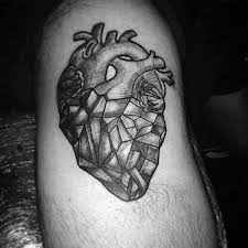 50 Geometric Heart Tattoo Designs For Men Symmetrical Ideas Geometric Heart Tattoo Heart Tattoo Tattoo Designs Men