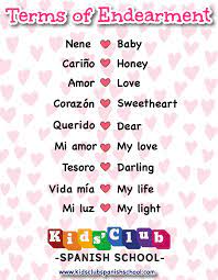 Terms Of Endearment In Spanish Spanish Terms Of Endearment Terms Of Endearment Online Spanish Classes