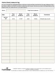 22 Printable Blood Pressure Log Forms And Templates