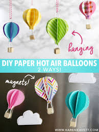 Diy Cute Paper Hot Air Balloons Magnets Mobile Karen Kavett Hot Air Balloon Paper Hot Air Balloon Decorations Diy Hot Air Balloons