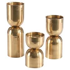 Maybe you would like to learn more about one of these? John Richard Modern Classic Antique Brass Candle Holders Set Of 3 Kathy Kuo Home