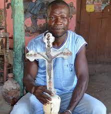 Authentic Voodoo Art Christ On Cross On Tin Cup One Of A Kind Recycled Art Haiti Recycled Art Voodoo Art Haitian Art