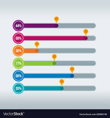 Progress Bars Infographic In Multiple Colors Vector Image On Vectorstock Color Vector Progress Bar Multiple Colors