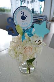 Whales Baby Shower Party Ideas Photo 2 Of 27 Whales Baby Shower Baby Shower Centerpieces Baby Shower Themes