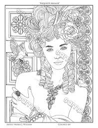 Rococo Woman Portrait Coloring Page By Maria J William Etsy Coloring Pages Barbie Coloring Pages Coloring Books