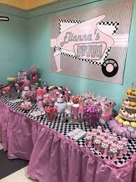 Featuring rockin' designs such as vinyl records, musical notes, and hot rods, these party supplies will make your 50s party guests feel like they've stepped back into the 50s. 1950 S Birthday Party Ideas Photo 1 Of 36 Retro Birthday Parties 50s Theme Parties Sock Hop Party