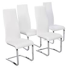 Whether you're looking for ornate, upholstered traditional chicago dining chairs or subdued, sleek dining chairs to accent your modern dining room table, the roomplace has what you're looking for in one of our locations chicago and indianapolis locations. Coaster Home Furnishings Faux Leather Ergonomic Contemporary Modern High Back Side Dining Room Chairs White And Chrome Set Of 4 Target