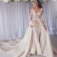 49 Awesome Mermaid Wedding Dress With Detachable Skirt Bridal Dresses Wedding Dress Long Sleeve Detachable Train Wedding Dress