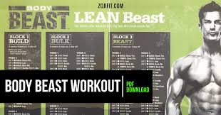 body beast workout schedule pdf for