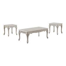 Enjoy free shipping on most. Furniture Of America Dowmer Wood Coffee Table Set In Antique White Idf 4549 3pk