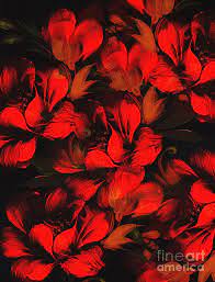 Download this premium vector about red and black flower seamless pattern, and discover more than 12 million professional graphic resources on freepik. Red Flower On Black Background Painting And Computer Collage Mixed Media By Jozef Klopacka