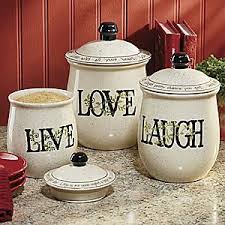 Live Laugh Love Canisters French Country Kitchen Canister Sets Happy Kitchen