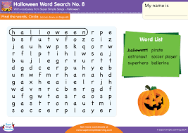 Halloween Word Search 8 Super Simple