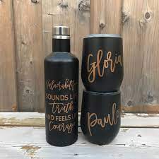 Personalized Insulated Wine Bottle Tumbler Set Wine Glass Stainless Steel Vacuum Insulated Wedding Gift Wedding Glasses Wine Bottle Wedding Gift Wedding Wine Gift Wine Gifts