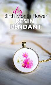 Birth Month Flower Necklace Diy Birth Month Flower Resin Jewelry Resin Jewelry Birth Month Flowers Flower Resin Jewelry