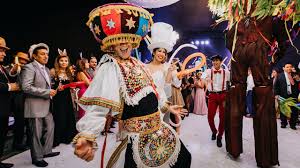 Declared national heritage of peru in 1986, marinera is a graceful and romantic couple's dance that uses handkerchiefs as props, is an elegant and stylized reenactment of a courtship, the woman dances completely barefoot, and the man wear poncho and wide straw hat. Weddings In Peru 7 Things You Need To Know Before Getting Married