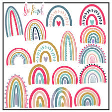 The labels are available with and without clipart. Boho Rainbow Bright Edition Bright Rainbow Boho Clipart Tpt