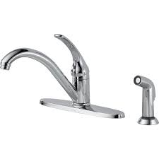 Find kitchen faucets at lowest price guarantee. Shop Delta Classic Chrome 1 Handle Low Arc Kitchen Faucet With Side Spray At Lowes Com Kitchen Faucet Low Arc Kitchen Faucet Kitchen Bar Faucet