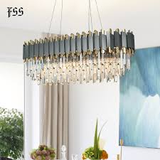 Luxury rectangle crystal chandelier lighting for dining room. Fss New Modern Crystal Chrome Rectangle Chandelier Lighting For Dining Room Bedroom Round Chandeliers Living Room Light Fixtures Buy At The Price Of 467 35 In Aliexpress Com Imall Com