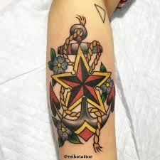 anchor nauticalstar tattoo 碇 アンカー ノーティカルスター 星 タトゥー reikotattoo studiokeen 名古屋 大須 矢場町 タトゥー オールドスクールタトゥー ティカル