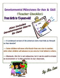 developmental milestones by age skill teacher checklist