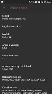 A custom rom is a system upgrade for older smartphones or for new devices before the vendor release date. Rom Official Oreo 8 1 Crdroid V4 2 Redmi 4a Rolex Volte Xda Developers Forums