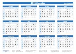 List of united states holidays & observations in 2021 recognized by the us printable two months january february 2021 calendar template with holidays in the united states. 2021 Yearly Calendar Calendar Best