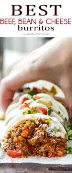 Quick, easy, comforting, inexpensive beef, bean and cheese burritos stuffed with the best filling you will be eating with a spoon is the answer to your weekday dinner woes! Pin On Mexican Tex Mex