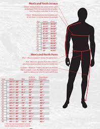 fly racing size chart dirt bike mens and youth