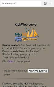 · open kickweb app and click on kickweb button to run the service · if your browser shows above screen then it means . Web Server Php Best Server For Developing Mobile Responsive Sites Steemhunt