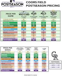 2017 Coors Field Postseason Mini Plan Seating Pricing