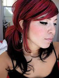 Red And Black Hair Red Hair With Blonde Highlights Emo Hair Color Hair Color For Black Hair