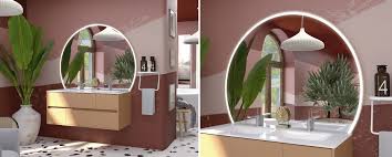 Sanijura, ce sont des meubles de salle de bain haut de gamme, de fabrication française : Miroir Reflet Ronds Xxl Orbe Et Moon Et Design Sanijura